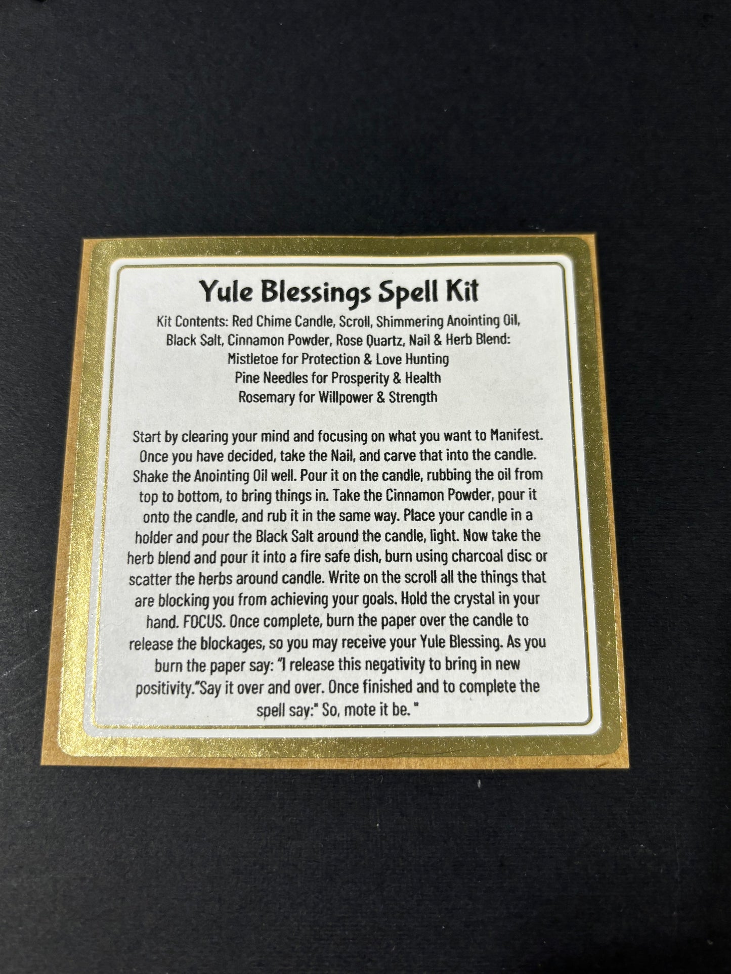 Yule Blessings Spell Kit